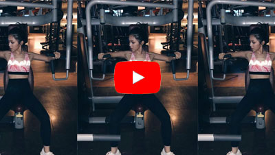 健身房坐姿上斜推胸训练器使用演示视频